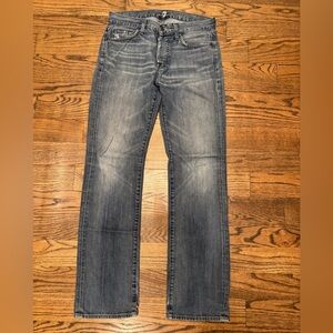 7 For All Mankind Men’s Mid Wash Denim Straight Jeans, Size 30